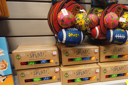 EcoSplat Reusable Water Balloons on shelf in store