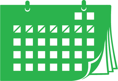 A cartoon of a calendar with some of the days marked off